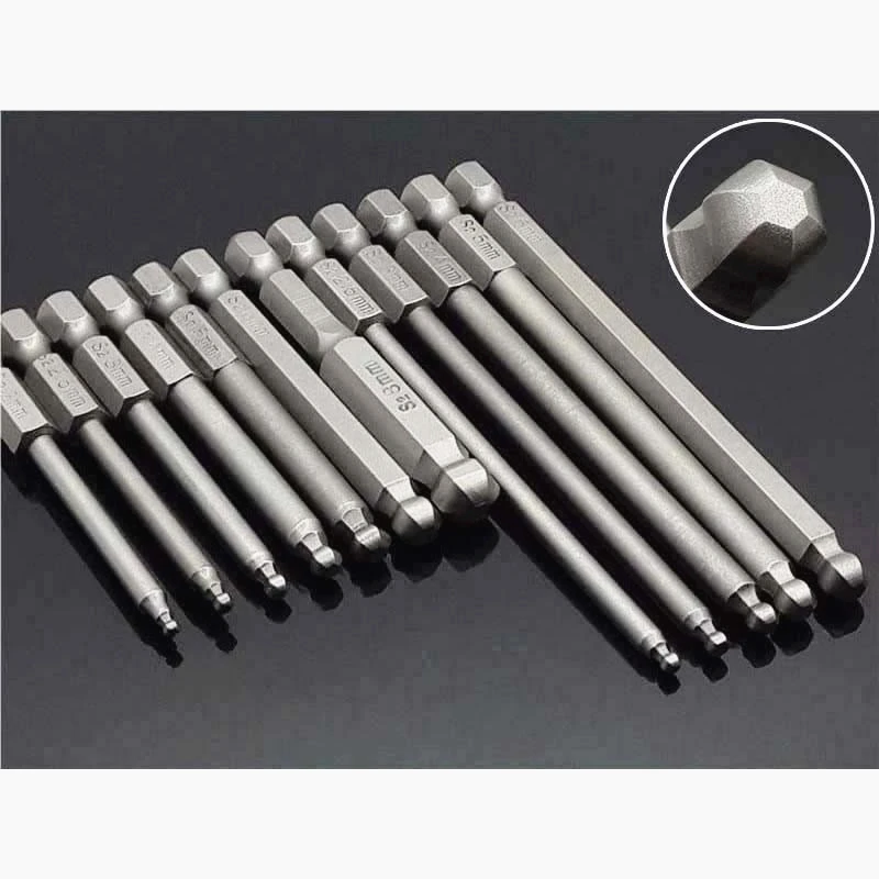 5mm Hex Allen 25MM 1//4/" HEX Tin Titanium coated QUALITY BITS S2 Steel