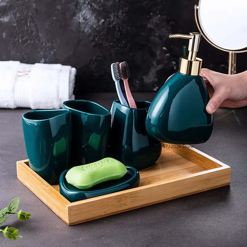 Керамические аксессуары для ванной комнаты набор туалетных принадлежностей
