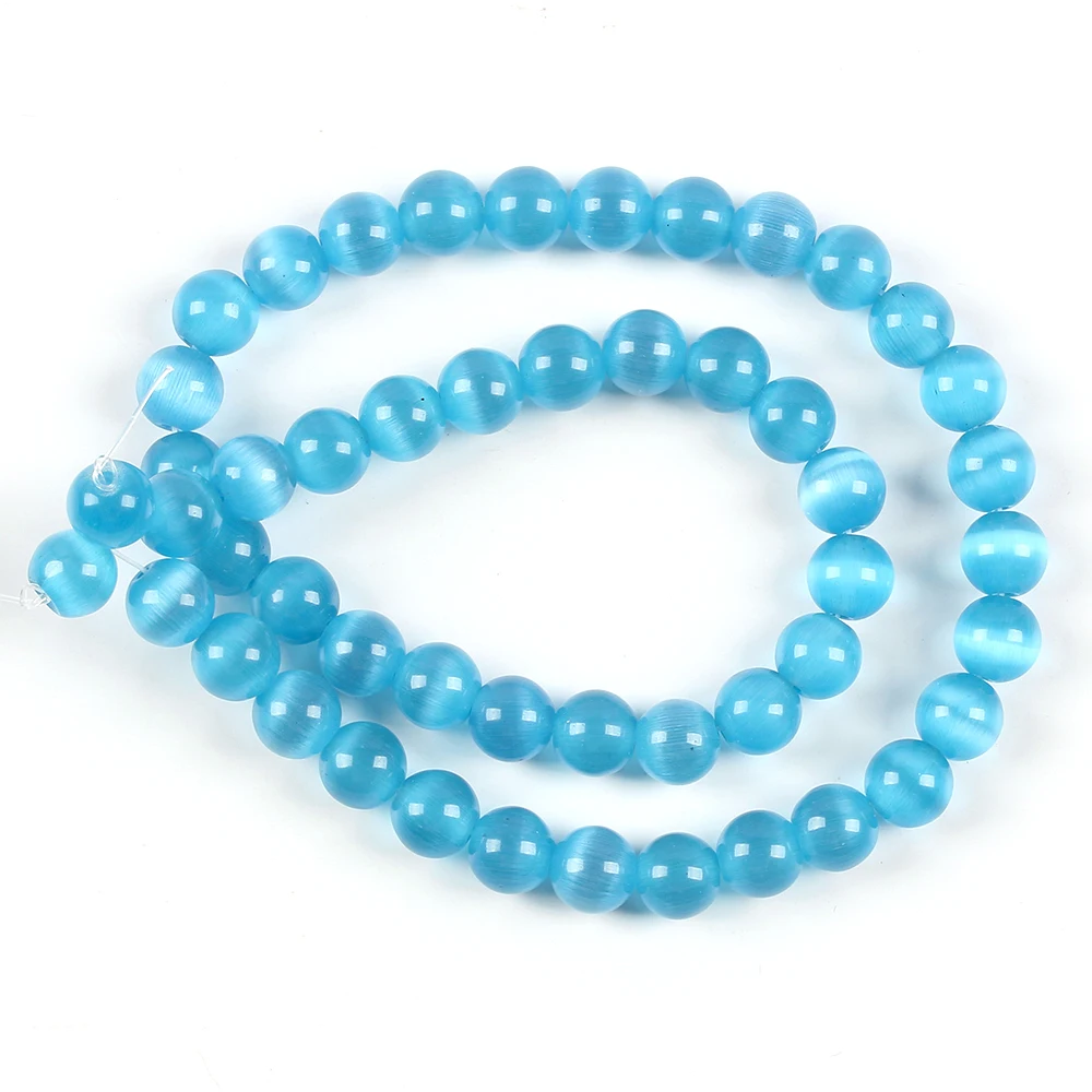 

colorfully Round Loose Cat Eye Opals Beads Natural Stone Beads For Diy Jewelry Making Findings 1strand 4mm 6mm 8mm 10mm 12mm