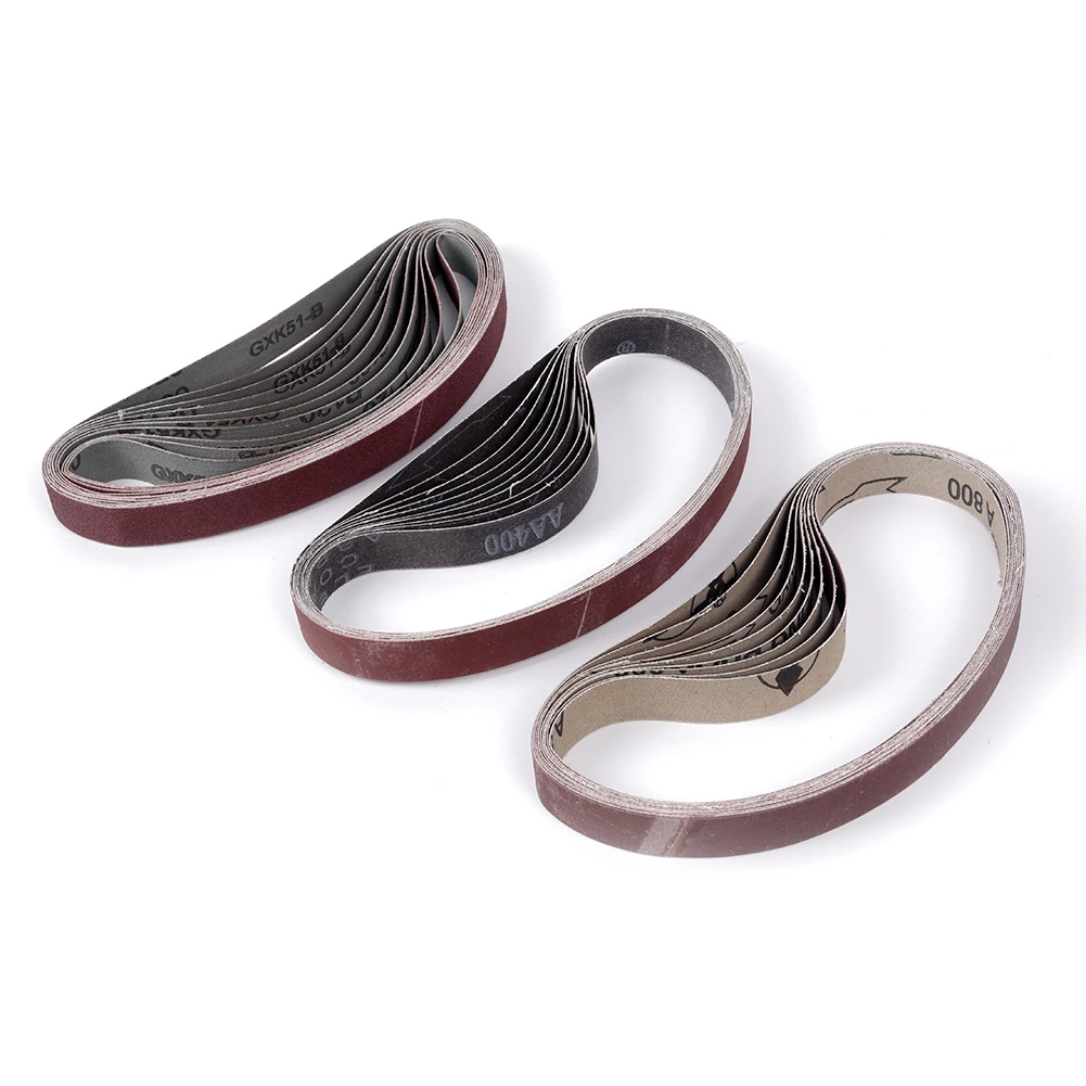 30Pc 520* 20Mm Sanding Belts Mixed 120/400/800 Grit Alumina Sander File Tool