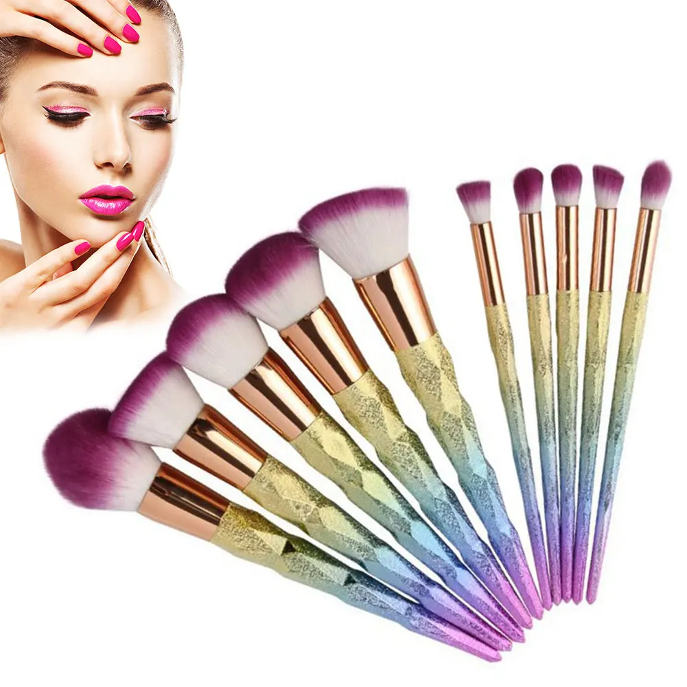 10 шт./компл. Кисть для нанесения основы и макияжа прочный нейлоновый инструмент