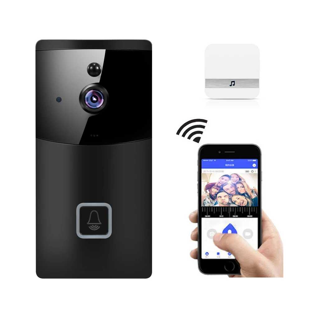 Умный беспроводной 2,4G WiFi дверной Звонок ip видеосвязь HD 1080P видеокамера с Wi-Fi детектор движения ночного видения Видео дверной телефон