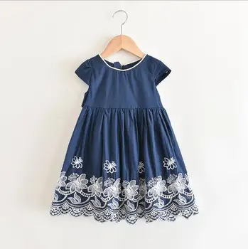 

Girls Causal Dress Summer Baby Girl Flower Embroidery Party Tutu Dresses Children Clothing Wholesale