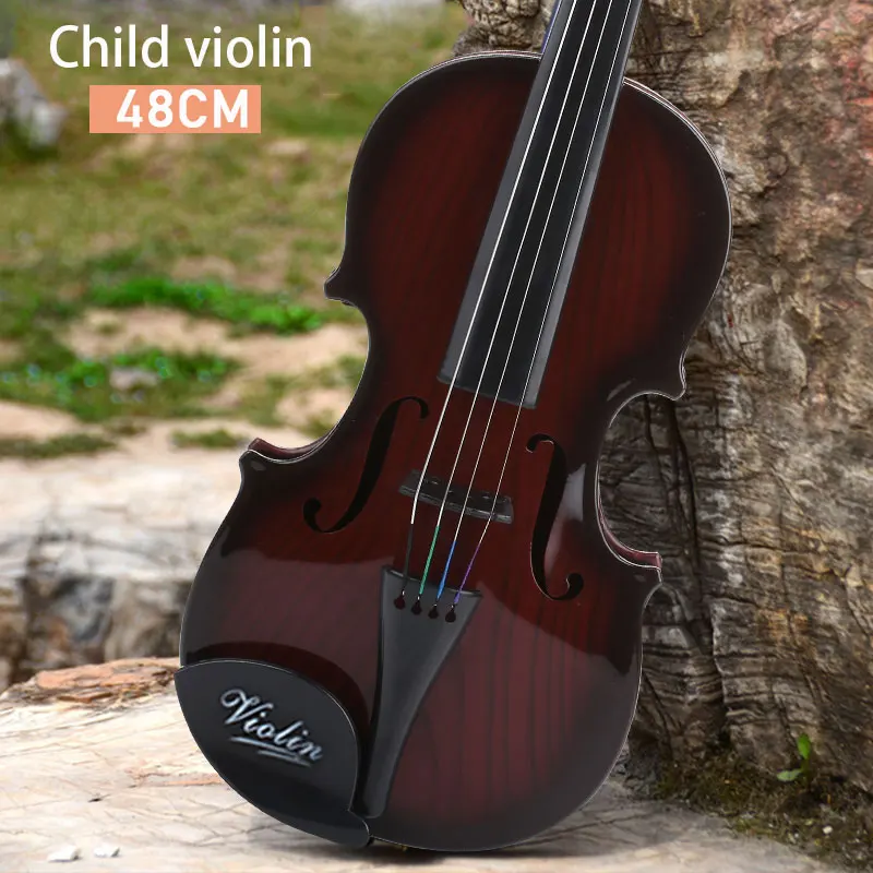 Children'S Violin Durable Practical 48CM Brown ABS Toys Early Education Children Kids Violin Playing Student