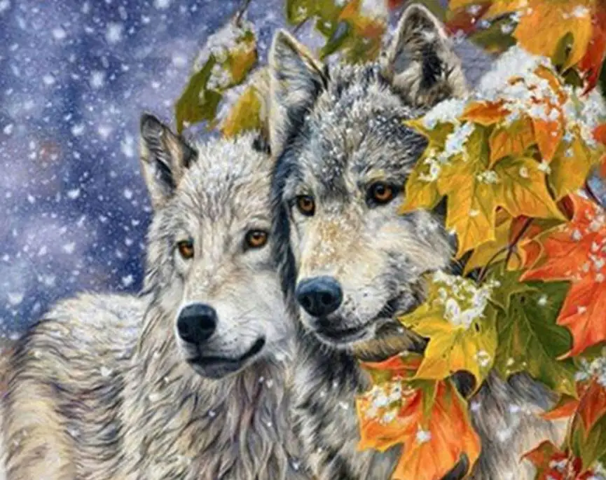

Wolf DIY 5D Diamant Malerei Vollkreis / Quadrat Diamant Malerei Tier Stickerei Mosaik Home Dekoration Handwerk Geschenk