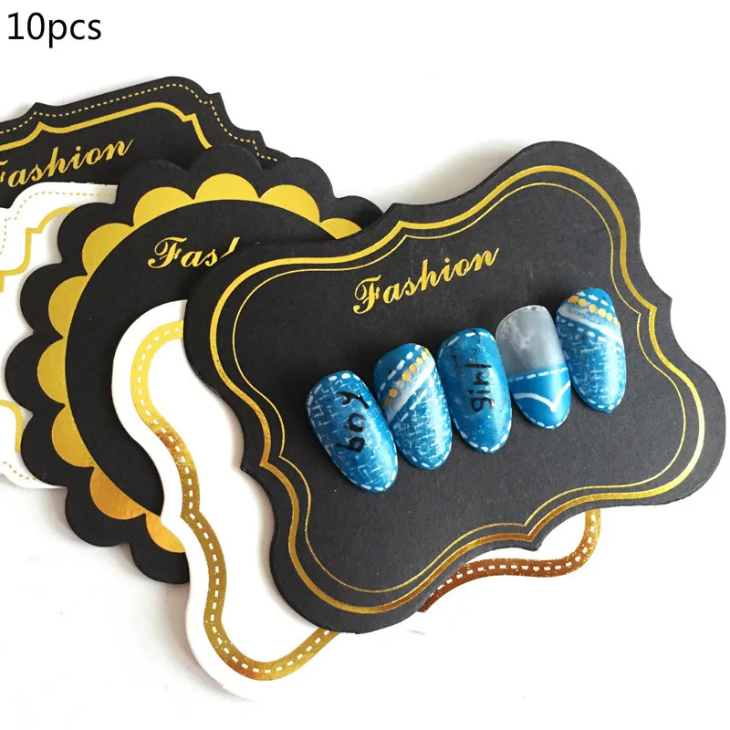 

10Pcs Colorful Nail Tips Scoreboard Tool Set Retro European Style Hard Paper Showing Shelf Cards Manicure Nail Art Tools Kit