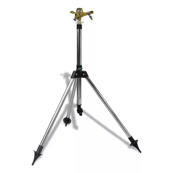

Vidaxl Impulse Sprinkler Garden Watering On Tripod Base Quick-Release Hose Adaptors Garden Irrigation Tools 12 M Spraying Radius