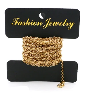 

18K Gold Stainless Steel Flat Cable Chains with 20 Lobster Clasps and 50 Jump Rings for Necklace Jewelry DIY Making