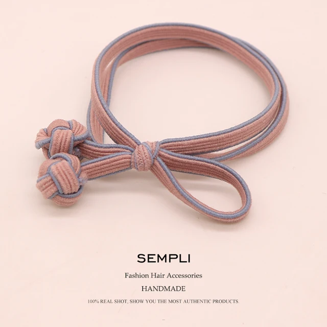 Sempli High Quality Elastic Band Tight Durable Gums for Woman Girls Strong Sweet Hair Bands Christmas Rubber Bands Accessories Pink Blue