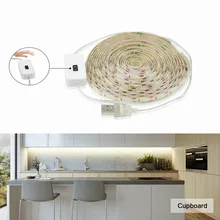 USB порт ручной развертки сенсор Светодиодная лента для шкафа освещение 1 м 2 м 3 м 4 м 5 м Ночная кухонная лампа для кровати домашний шкаф украшение шкафа