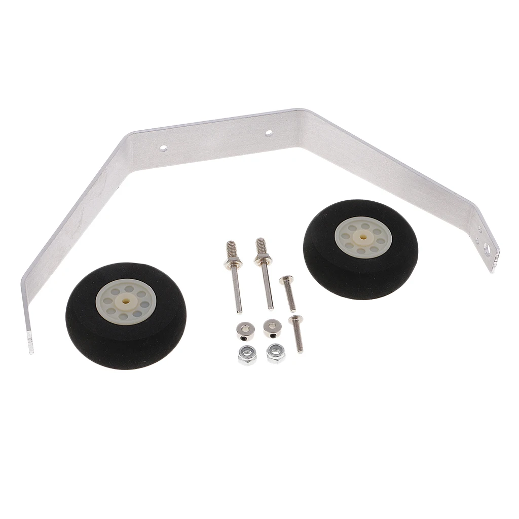 2mm Aluminum Alloy Landing Gear Kit With Wheels Set For RC Electric Plane 25-40 Classes