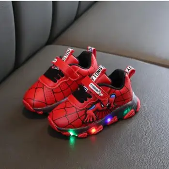 

Led luminous Spiderman Kids Shoes for boys girls Light Children Luminous baby Sneakers sport Boy Girl Led Light Shoes
