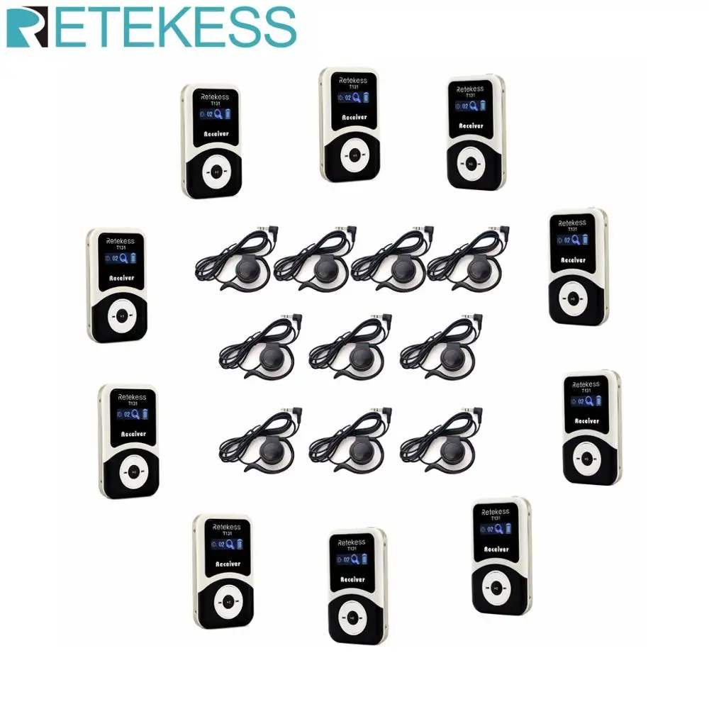 

ANDERS Wireless Tour Guide System 10pcs Receiver+10pcs Earpiece for Tour Guiding Simultaneous Translation Interpretation F4505