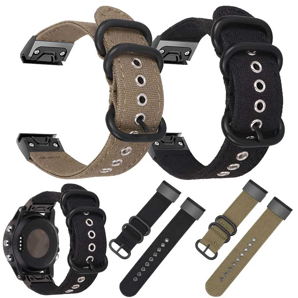 26 мм ремешок для часов Garmin Fenix 5X Plus 6X3 HR Sapphire quaitx 3 Quick Release ремешок для часов холст запястье браслет