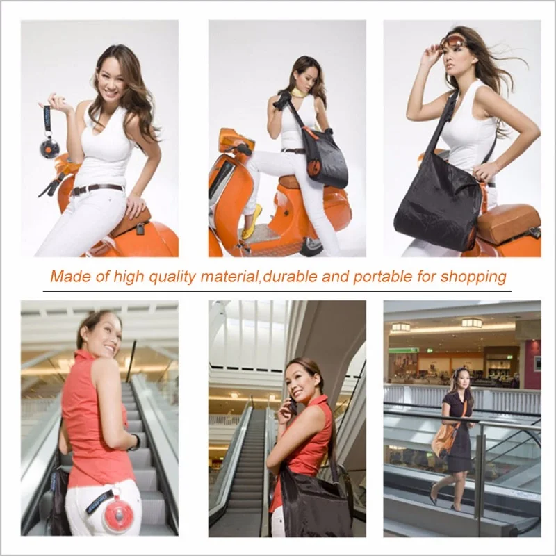 K-STAR Large Capacity Folding  Storage Bags Portable Shopping Storage Bag Eco-friendly Reusable Folding Women Handle Bag