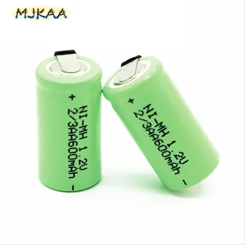 

12PCS MJKAA Ni-mh 2/3 AA 600mAh Rechargeable Battery with Welding Sheet for Electric Shaver, Solar Light