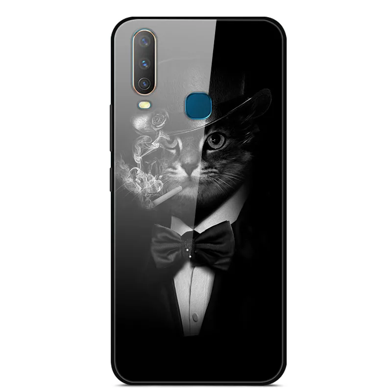 44 Чехол из закаленного стекла для vivo Y17, мягкий чехол-бампер с принтом для vivo Y 17 Y17 vivo Y12 Y15 Y3 1902, Твердый чехол для телефона - Цвет: 44
