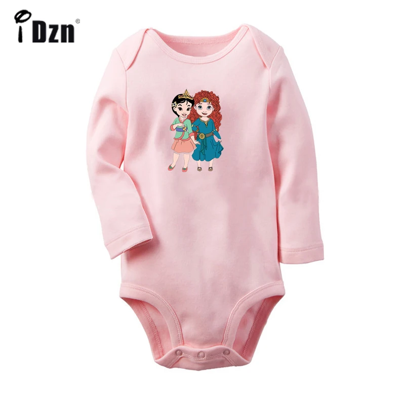 ieBabyP2931C Милый комбинезон для новорожденных «Я 1 год», «Ариэль», «Белоснежка», «Тиана», комбинезон с длинными рукавами для малышей, подарок - Цвет: ieBabyP2931C