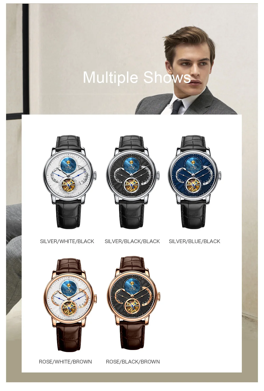 Швейцарские роскошные Брендовые мужские часы, дизайнерские часы с скелетом, Mechan Automat, мужские наручные часы с чайкой, мужские часы с сапфировым кожаным ремешком
