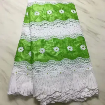 

New green white guinea brocade fabric 100% cotton bazin riche 2019 african bazin riche fabric high quality 5 yard/lot