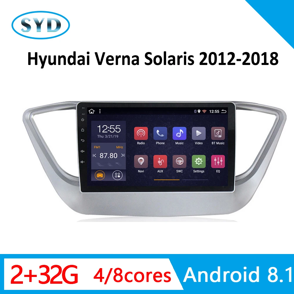 Автомобильный радиоприемник для Hyundai Verna Solaris 2012-2018 2G + 32G видео gps навигационный