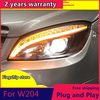 

Car Styling Head Lamp for Benz W204 Headlights 2007-2010 C300 C260 C200 LED Headlight LED DRL Hid Bi Xenon Auto Accessories