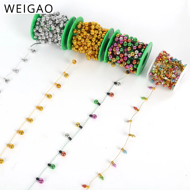 

WEIGAO 5m Christmas Plastic Bulb Beads Christmas Decorative Bulb Garlands for tree New Year Party Xmas Home Decoration Supplies