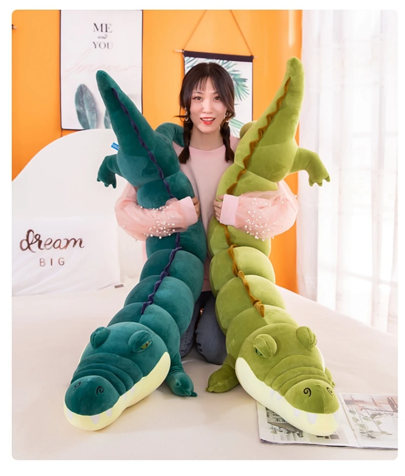 cute anime crocodile plush toy animal dinosaur long pillow super soft doll for children girl birthday gift 71inch 180cm DY50892 (10)