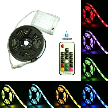 

LED Strip Light RGB 5050 SMD Flexible Ribbon Waterproof RGB LED Light 0.5M 1M 1.5M 2M Tape Diode with 17 Keys Remote Controller
