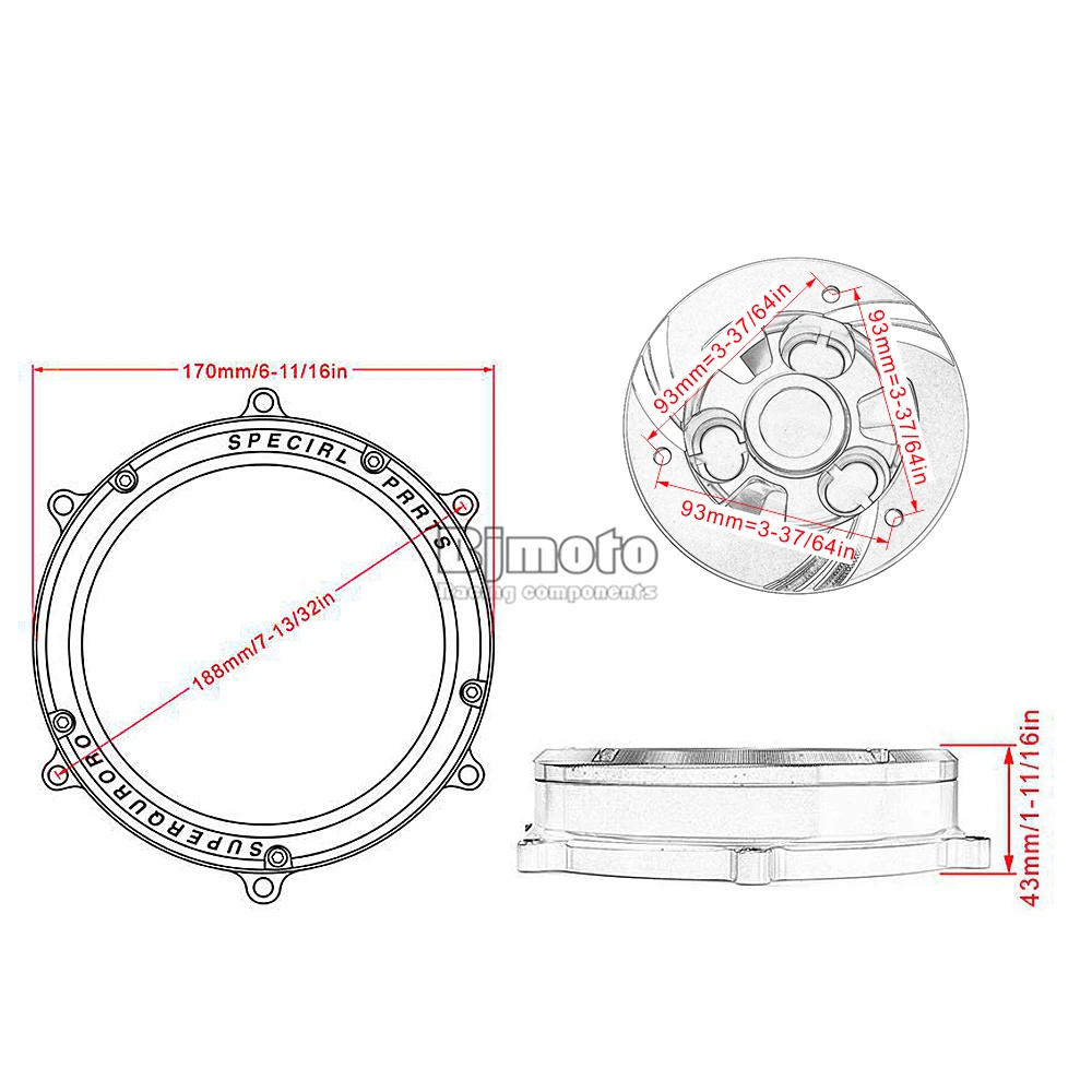 Motorcycle CNC Clutch Cover Spring Retainer Clear For Ducati 1299 Panigale S-17 959 Panigale- Corse