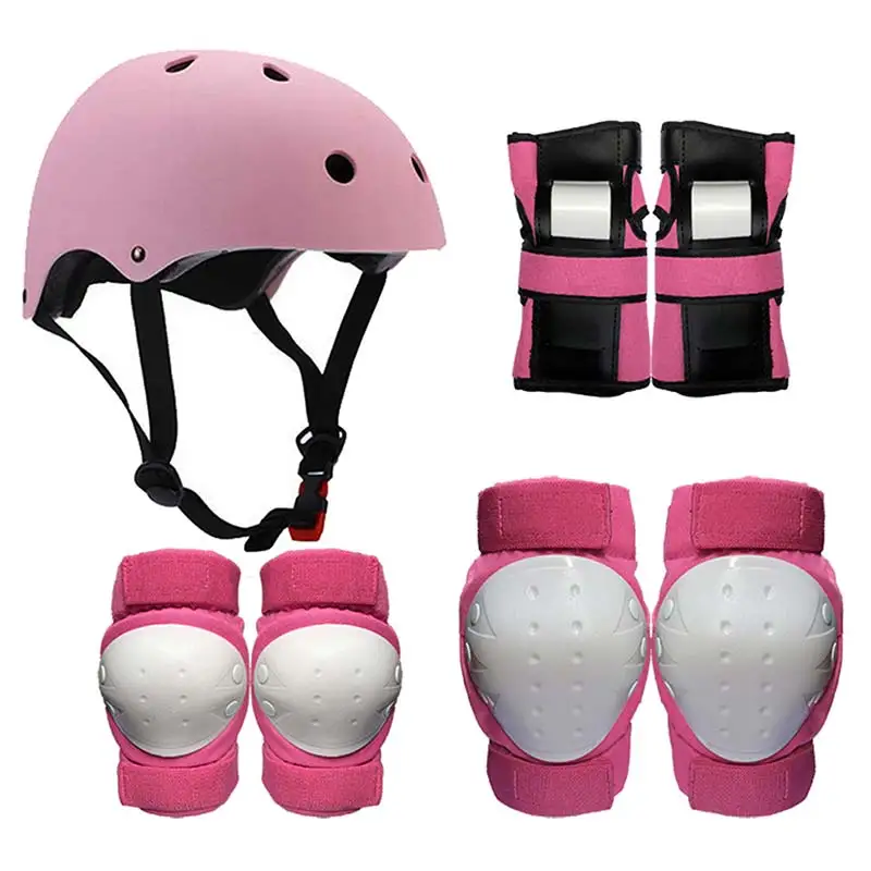 

Protective Gear Set 7 in 1 Knee Pads Wrist Guards Helmet Multisport Safety Protection for Kids Teenager Scooter Skating