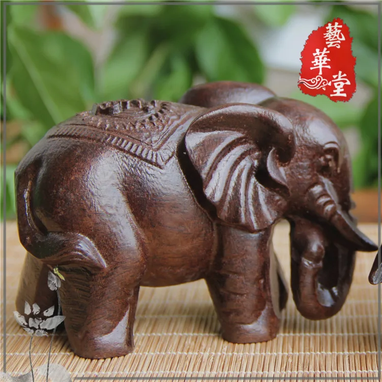

Elephant Figurines Craft Carved Natural Wooden Mineral Crystal Mini Animals Statue For Decor Chakra Healing home decoration