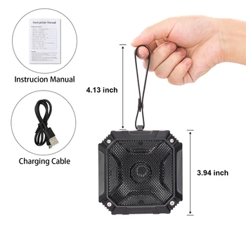 

Protable Bluetooth 5.0 Speaker Waterproof Wireless Speakers Sound Box Outdoor Travel Hook Speaker USB TF Card Slot AUX IN
