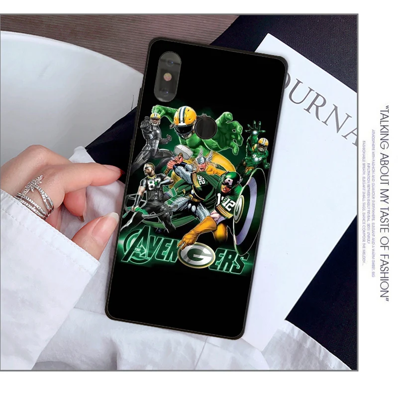 Green Bay Упаковщики ТПУ мягкий силиконовый черный чехол для телефона для Xiaomi redmi Note 7 mi 9 mi x2 mi x2S Note3 8 8SE redmi 5 5Plus Note4 4X - Цвет: A16