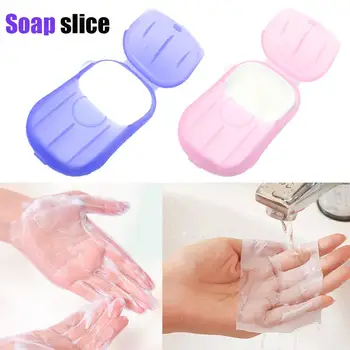 

20pcs/Box Disposable Soap Papers Portable Travel Hand Washing Scented Slice Sheets Make Foaming Mini Paper Random Color