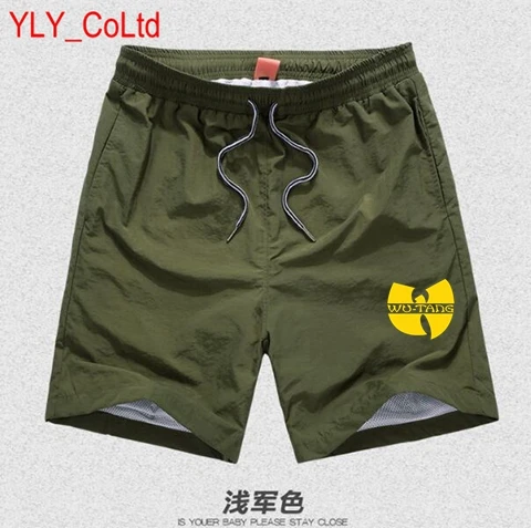 Wu Tang Clan одежда для плавания музыка RZA GZA ODB метод человек Raekwon Rap хип-хоп сексуальные купальные шорты Wu-Tang купальные костюмы мужские шорты для серфинга - Цвет: Армейский зеленый