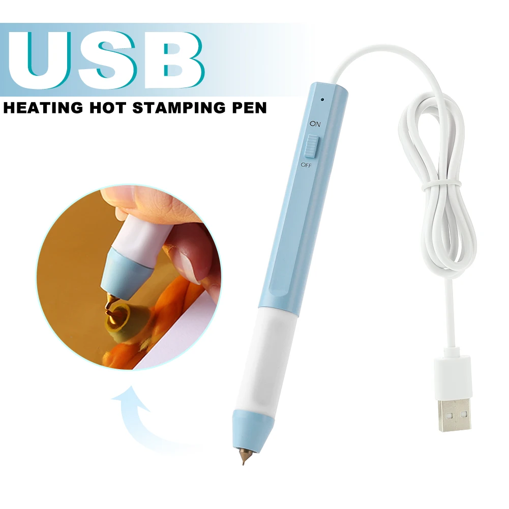 0.8/1.5/2.5/2.5*0.35Mm Usb Heat Foil Pen Calligraphy Tip Slim Handle with Heat-Resistant Grip Used On Paper Leather Plastic Card