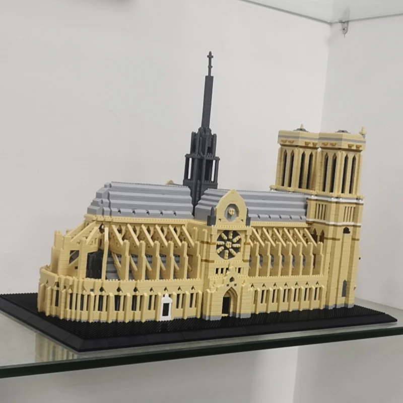 US $83.99 Pzx 9923 World Architecture France Notre Dame De Paris 3d Model Diy Mini Diamond Blocks Bricks Building Toy For Children No Box