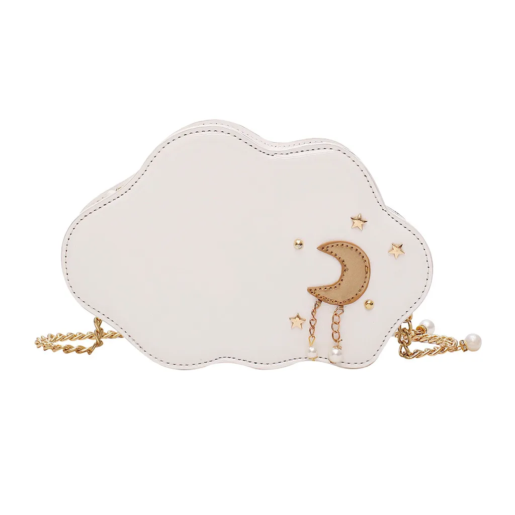 

Cloud Shape Moon Star Bags Women Shape Pearl Solid Chains Purse Bags Shoulder Clutch PU Trend Handbag Casual Bag torebki damskie