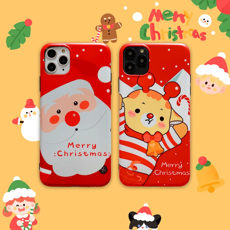 Рождество стариков чехол с лосем для iphone 11 Pro Max матовый чехол для телефона для iphone 6 7 8 Plus X XR XS Max чехол для телефона