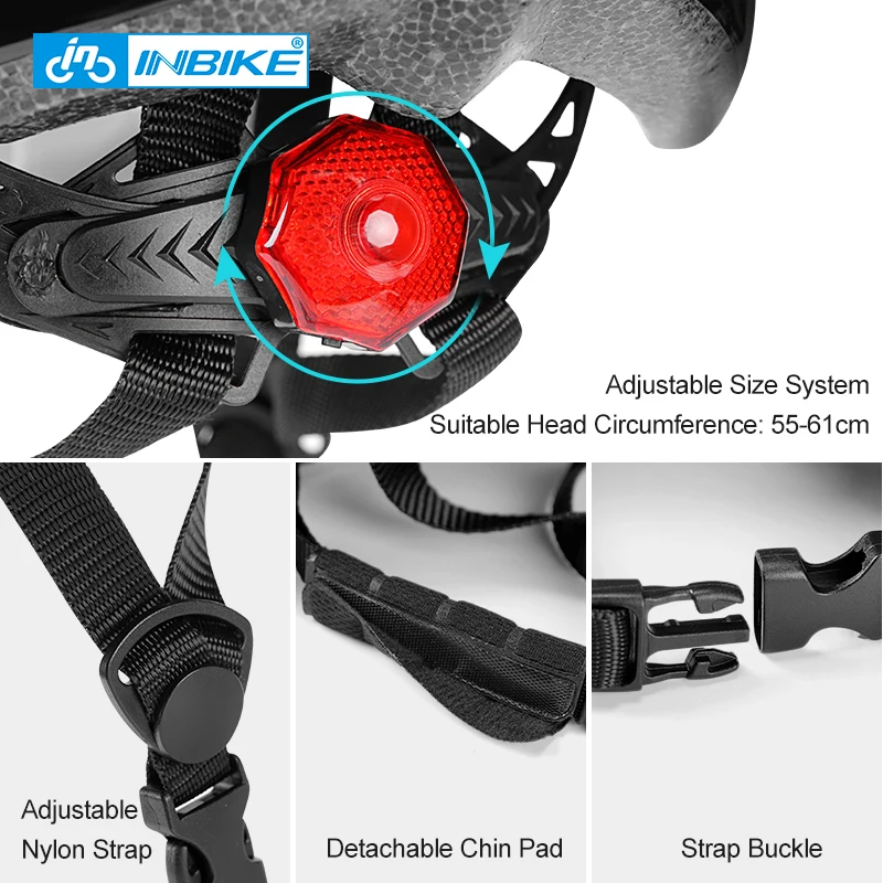 Велосипедный шлем INBIKE Light безопасная шапка для мужчин и женщин