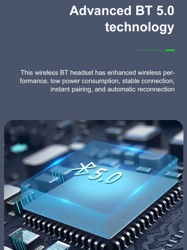 TWS Earphone Bluetooth 5.0 Wireless Headset Waterproof Deep Bass Earbuds True Wireless Stereo Headphone With Mic Sport Earphone