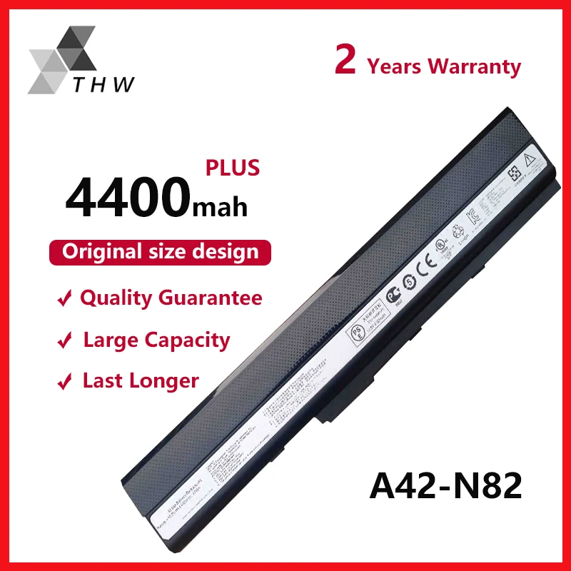 THW A32-N82 Аккумулятор для ноутбука Asus A42-N82 N82 N82JQ N82E N82JV N82EI N82J X42 X42D A40J X42F X42J 4400 мА/ч 11 1 v |