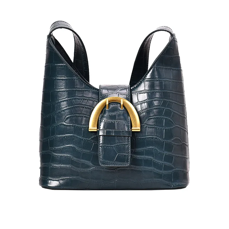 Anslot роскошные дизайнерские сумки на плечо женская сумка Аллигатор узор сумки через плечо дамы пряжки сумки женские сумки HPS752 - Цвет: Blue