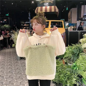 

Japan Style Plush Casual Bucket Women bag Plush shoulder bag and handbag for daily use and easy to Matching clothes