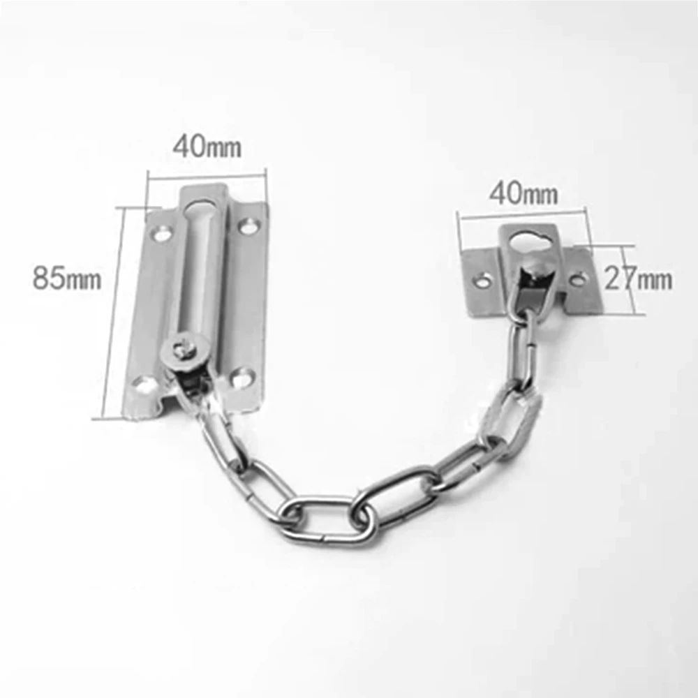 Stainless Steel Security Door Chain Lock Anti-theft Cabinet Chain Door Latch DRestrictor Lock with Screws