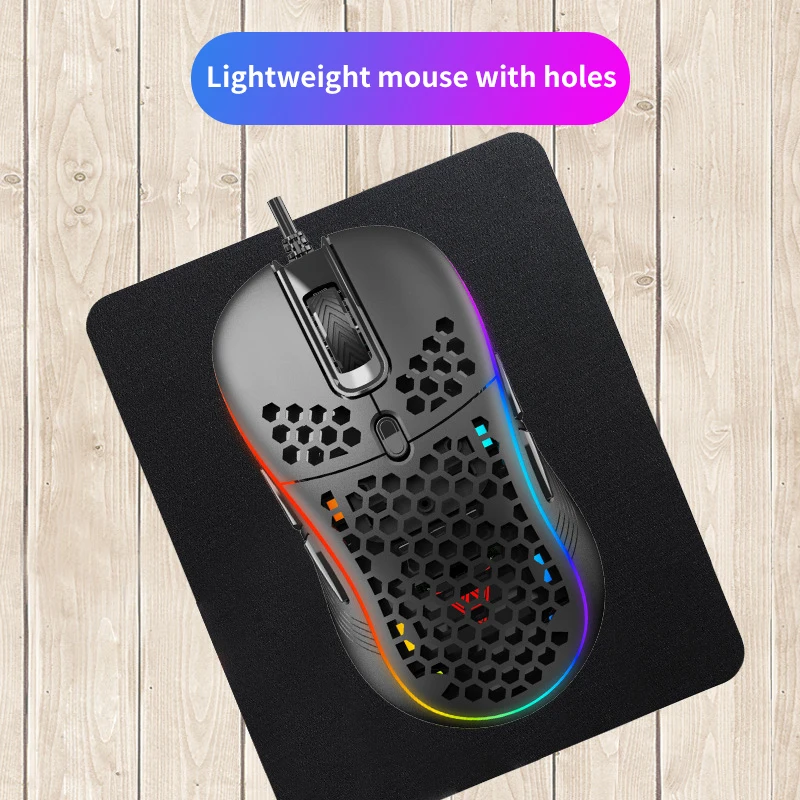 PROD 1005003248469457 Hole RGB Cool Luminous Mechanical Mouse USB
Interface Wired Cellular Lightweight Mouse 7200DPI Office Game Computer
Accessories