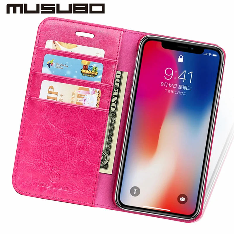 Роскошный Musubo кожаный чехол книжка с застежкой для iphone Xs Max X XR 7 Plus 6plus 6s 5 Флип
