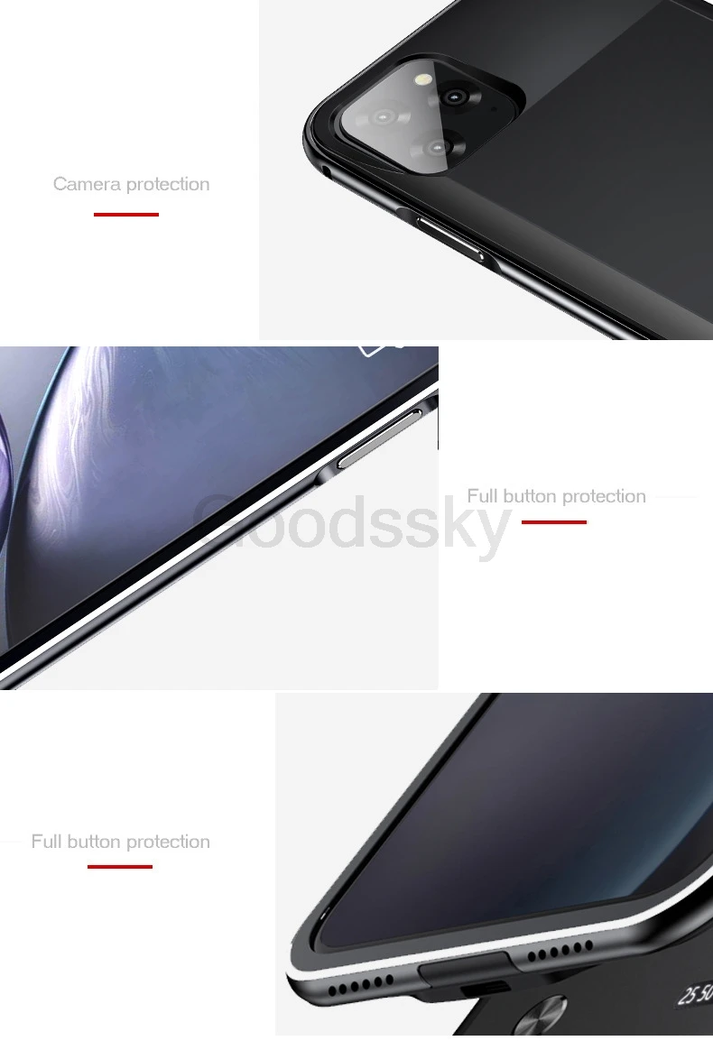 Светодиодный чехол с зарядным устройством для iPhone 11 Pro Max, тонкая алюминиевая рамка, ударопрочный расширенный внешний аккумулятор, чехол для iPhone 11