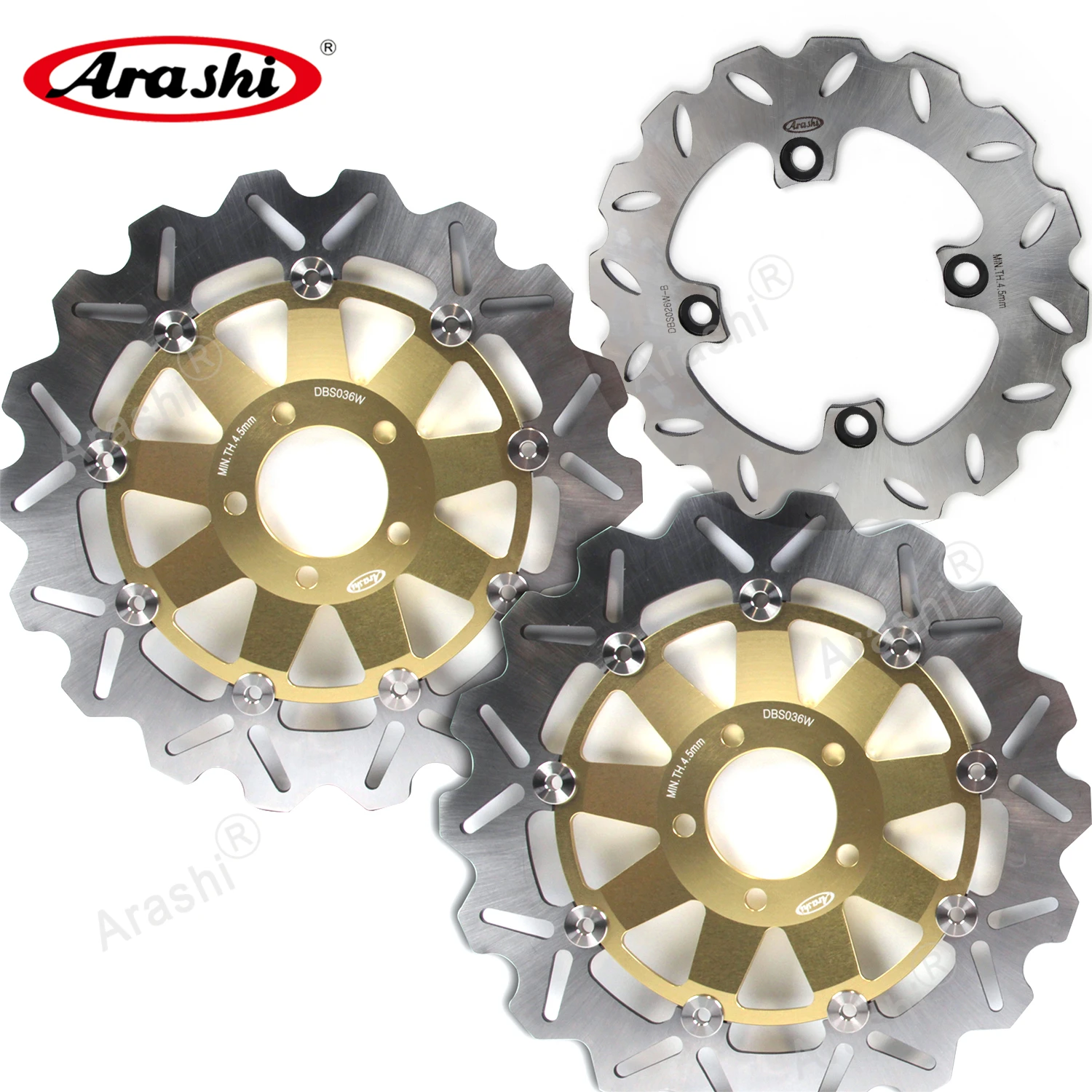 ARASHI Z1000 CNC Комплект плавающих передних задних тормозных роторов дисков для KAWASAKI Z